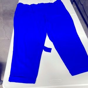ELECTRIC BLUE CREPE TIE FRONT TAPERED PANT